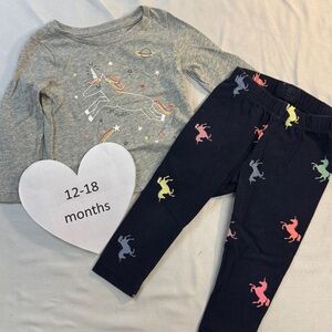 12-18M GAP Gray Baby Top and organic pants